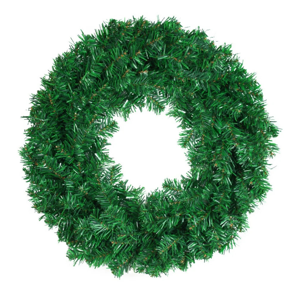 30/40/50cm Artificial Green Wreath PVC Wall Wreaths Seasonal Home The Wreath Christmas Ribbon Wreath Front Door Fall Wreaths-Serilas