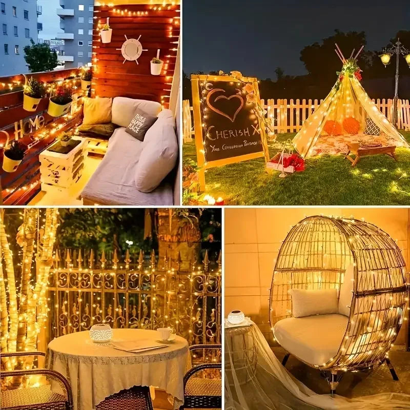 LED Solar Light String 8 Functions Outdoor Waterproof Lawn Starry Sky Christmas Garden Courtyard Decoration Atmosphere Lights-Serilas