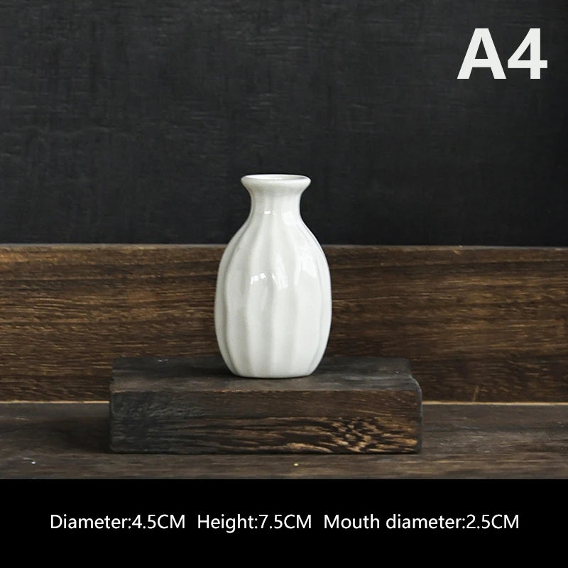 Ins Ceramics Flower Vase Nordic Hydroponics Vases Creative Room Decor Mini Flower Plant Bottle Pots Table Ornament Colorful Vase-Serilas