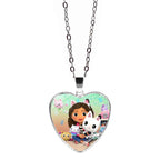 Gabby Dollhouse Heart Necklace Colorful Beaded Bracelet Cute Cartoon Anime Cosplay Jewelry Accessories Kids Girls Birthday Gift-Serilas