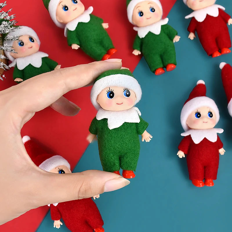 Christmas Baby Elf Dolls Mini Baby Pendants Merry Christmas Decor Gifts Festive Party Decoration Xmas Toys Gift For Kid Child-Serilas