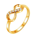 Fashion Inverted 8-shaped Crystal Studded Alloy Ring Women Versatile Crystal Twist Infinity Ring Jewelry ??????? ????????? ?????-Serilas