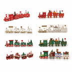 Christmas Wood Train Decoration,Christmas Ornaments With Moving Train,Home Noel,Happy New Year 2025 Gifts-Serilas