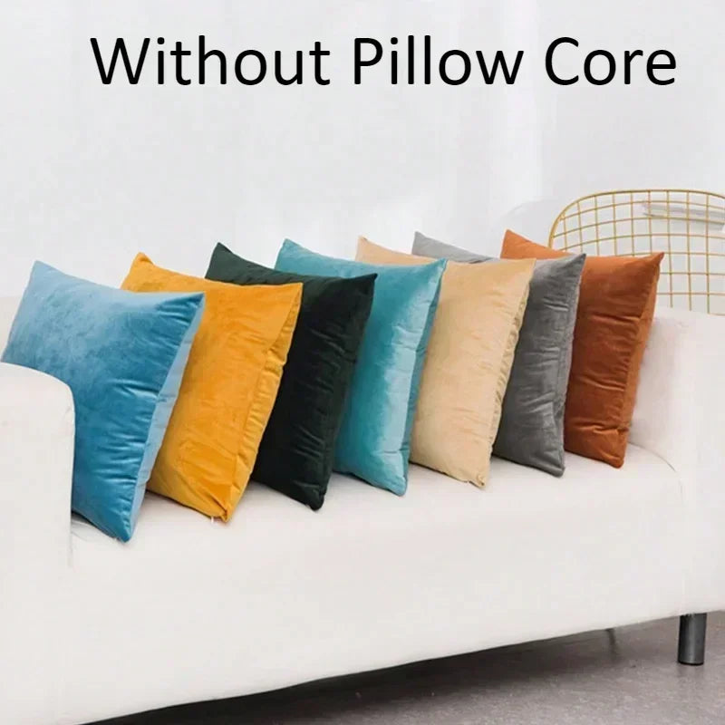 Velvet Solid Color Skin-friendly Pillow Cover Cushion Cover (excluding Filling) Living Room Sofa Decoration Cushion Cover-Serilas