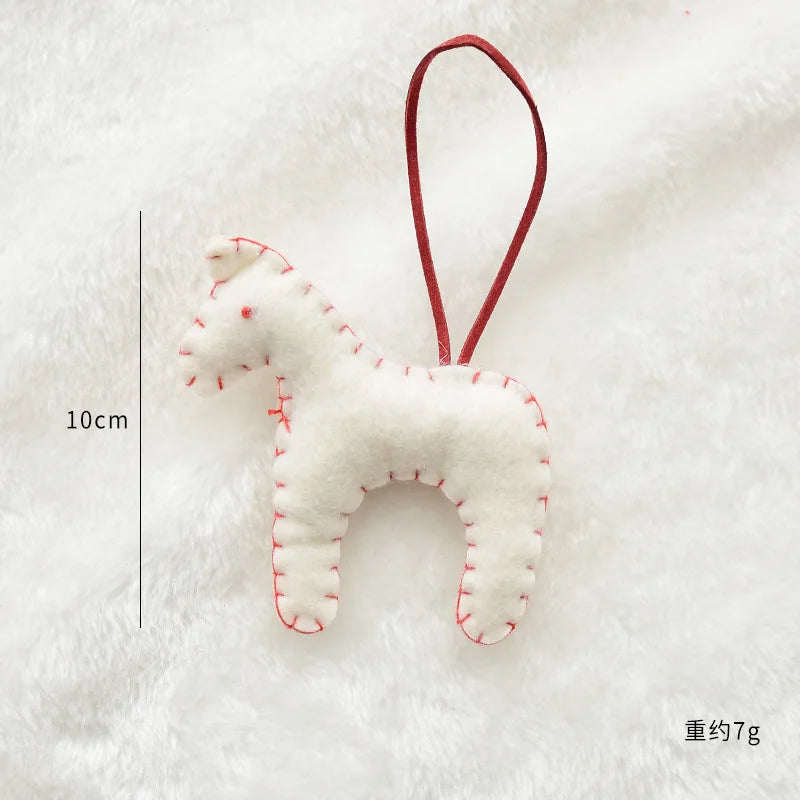 Christmas Tree Snowflake Gift Decoration Pendant Wool Felt Gingerbread Handmade DIY Accessories Christmas New Year Decoration-Serilas