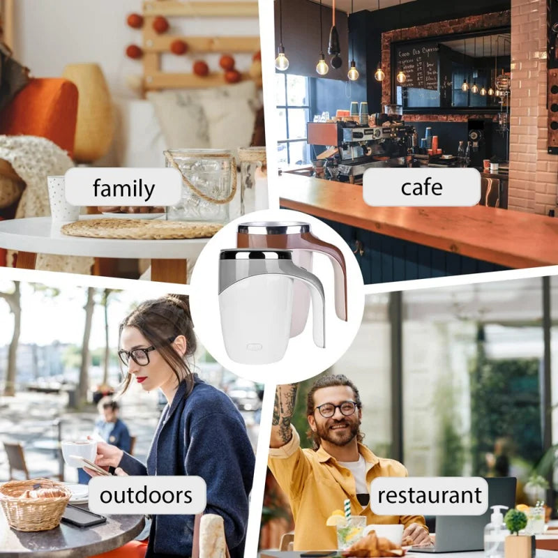 Automatic Stirring Magnetic Mug Rechargeable Model Coffee Electric Lazy Milkshake Rotating Blender Smart Mixer Thermal Bottle-Serilas