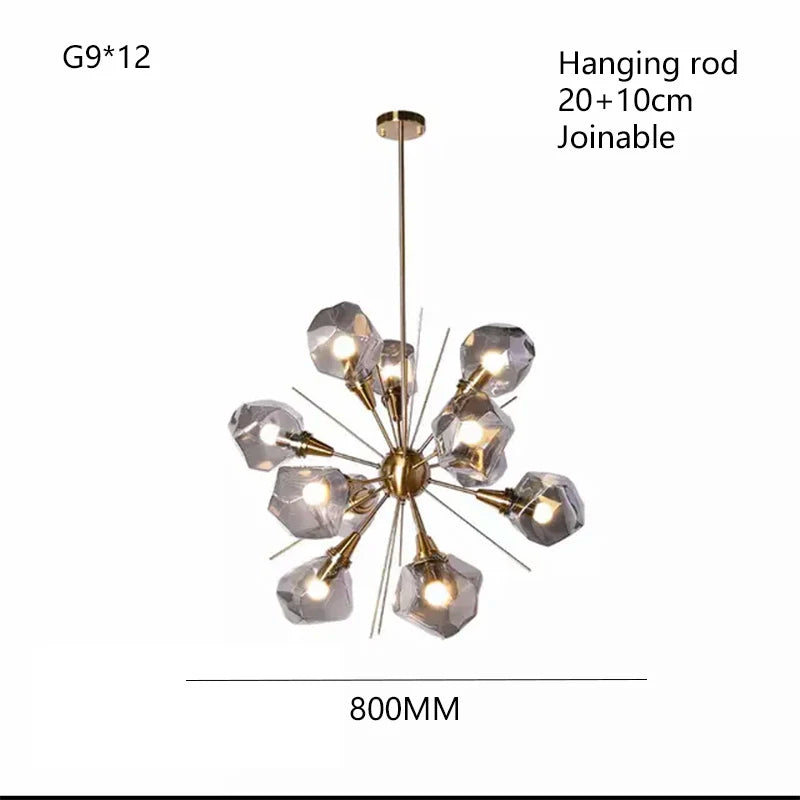 RockLume™ Modern Glass Pendant Chandelier