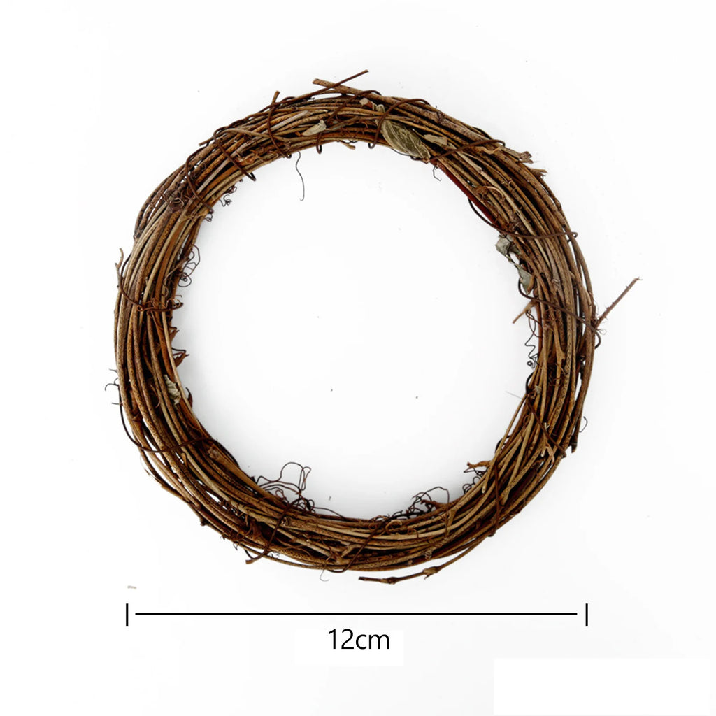 Natural Wreath 8/10/12cm Diameter Christmas Rattan Wreath Rings Braided Wreath DIY Hand-Woven Grapevine Vines Wreaths Crafts-Serilas