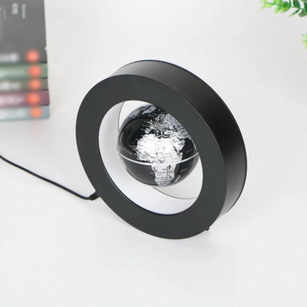 Floating Globe Levitating World Map Rotating Ornament LED Lamp for Bedside Light Novelty Floating Lamp Magnetic Levitation Globe-Serilas