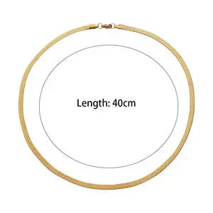 Tarnish Free Stainless Steel 18K Gold Plated Herryingbone Thin Snake Chain Layer Necklace Sexy Women's Gold Chain Necklace-Serilas