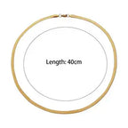 Tarnish Free Stainless Steel 18K Gold Plated Herryingbone Thin Snake Chain Layer Necklace Sexy Women's Gold Chain Necklace-Serilas