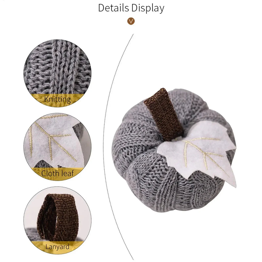 9cm Small Pumpkins Home Decor Knit Knitted Pumpkin Reusable Seasonal Charm Cozy Warm Decorative Ornaments Crochet Pumpkins-Serilas