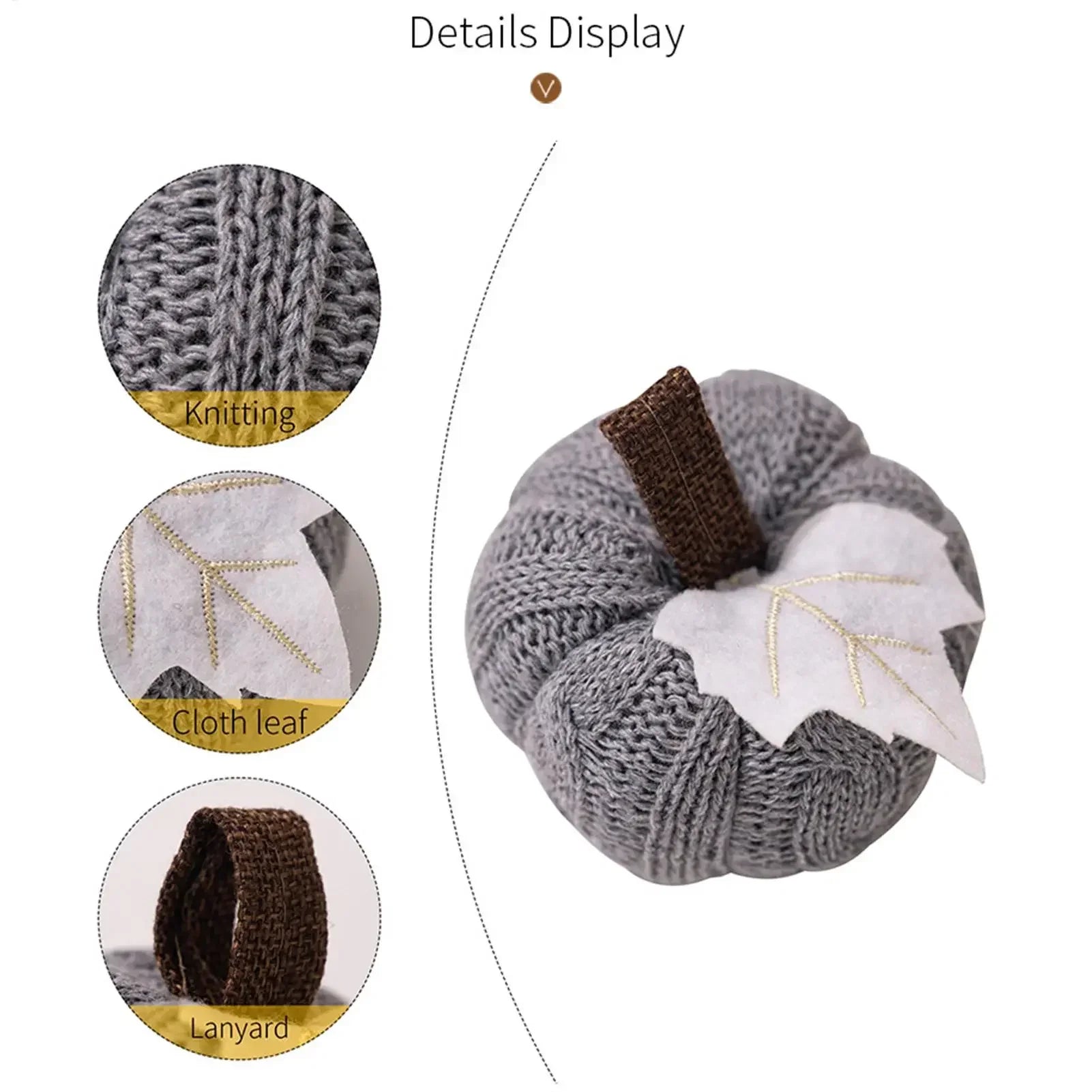 9cm Small Pumpkins Home Decor Knit Knitted Pumpkin Reusable Seasonal Charm Cozy Warm Decorative Ornaments Crochet Pumpkins-Serilas