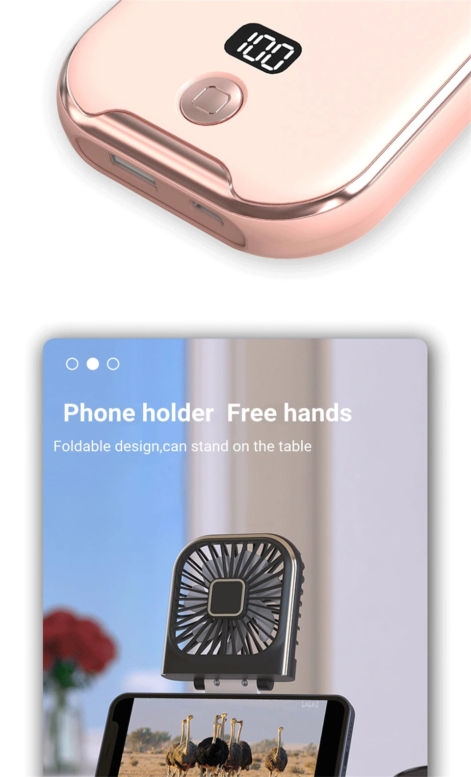 Foldable Hanging Neck Fan Cooling Desktop Refrigeration Handheld USB Mini Fan Camping Mute Ventilador Air Cooler for Sports-Serilas