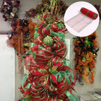 Christmas Tree Decorations Ribbon Mesh Ribbon for Wreath Bow Garland 2025 Christmas Decor Home Decor Gifts Navidad New Year 2026-Serilas