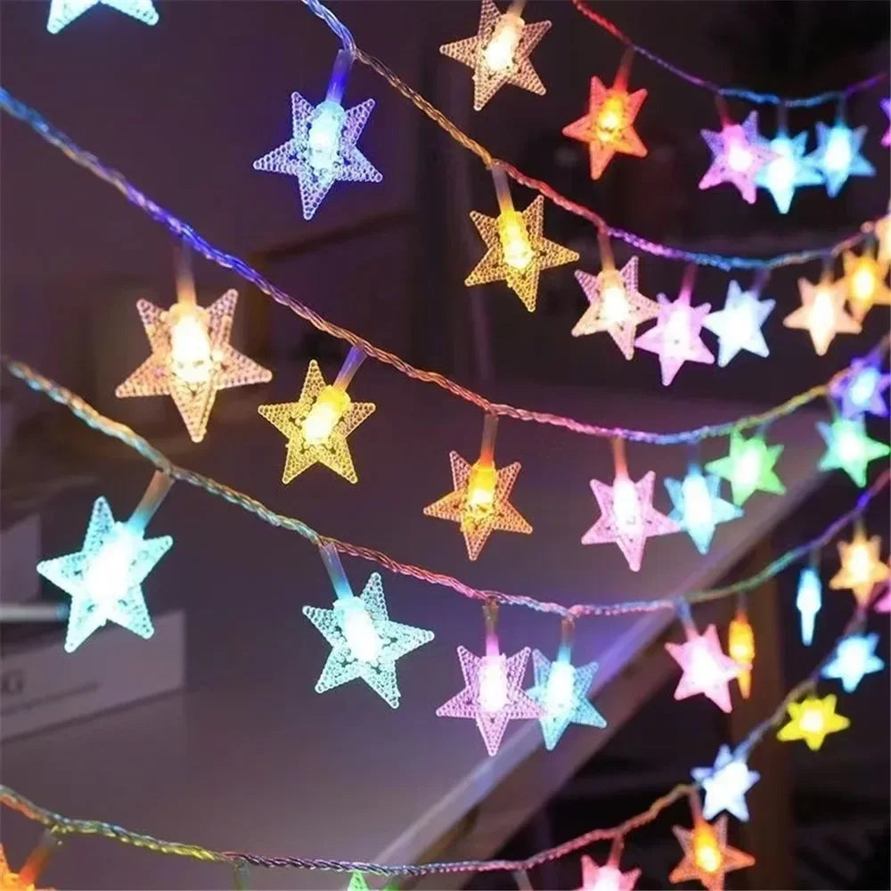 LED String Lights Outdoor Star Chain Lights Garland Lights Bulb Fairy Lights Party Home Wedding Garden  Decor-Serilas