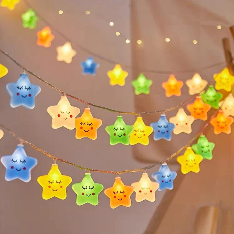 LED Lights String Star Garland Lamp USB/Battery Powered For Living Room Outdoor Garden Camping Wedding Christmas Party Decor-Serilas