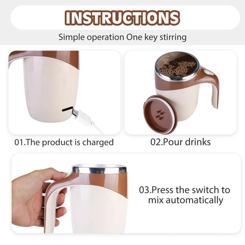 Automatic Stirring Magnetic Mug Rechargeable Model Coffee Electric Lazy Milkshake Rotating Blender Smart Mixer Thermal Bottle-Serilas