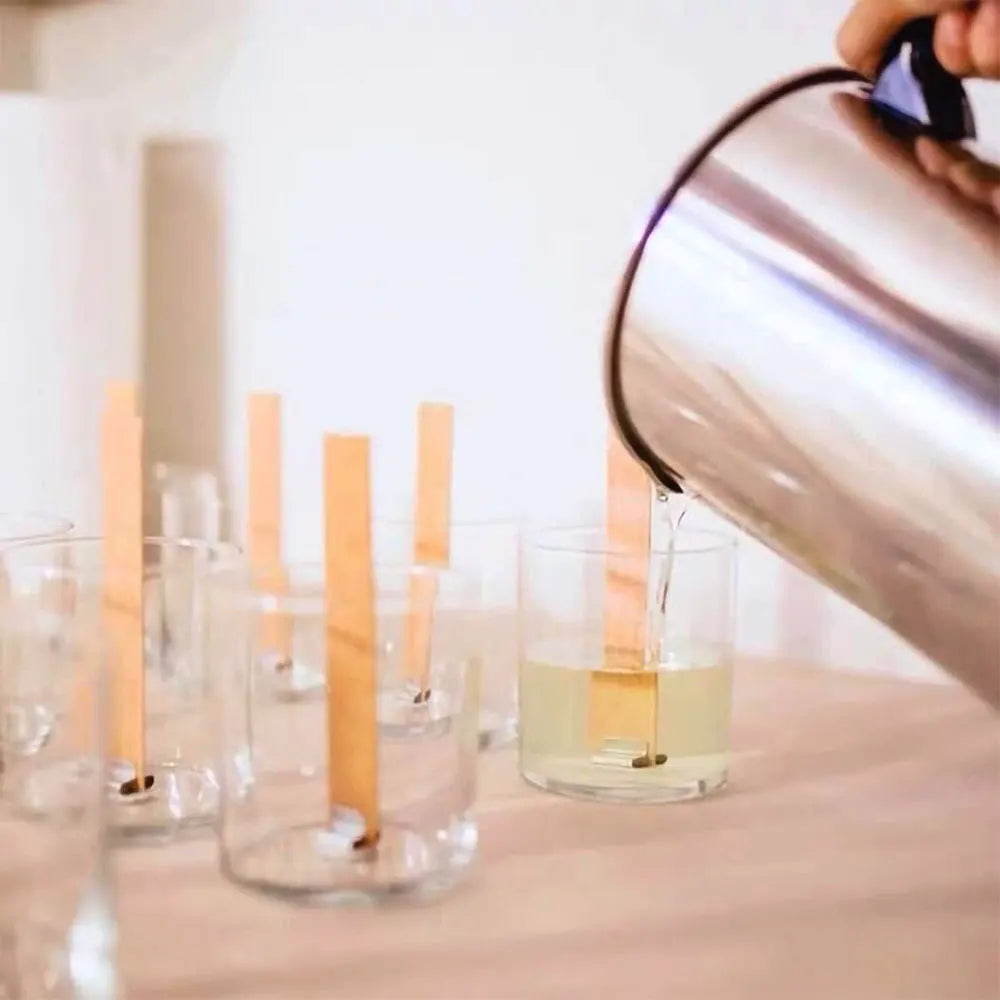 100Pcs Wooden Wick Stick with Base Candle Making Tools Multi Size Candlewick for Scented Candles Wedding Decor DIY Birthday Gift-Serilas