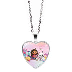 Gabby Dollhouse Heart Necklace Colorful Beaded Bracelet Cute Cartoon Anime Cosplay Jewelry Accessories Kids Girls Birthday Gift-Serilas