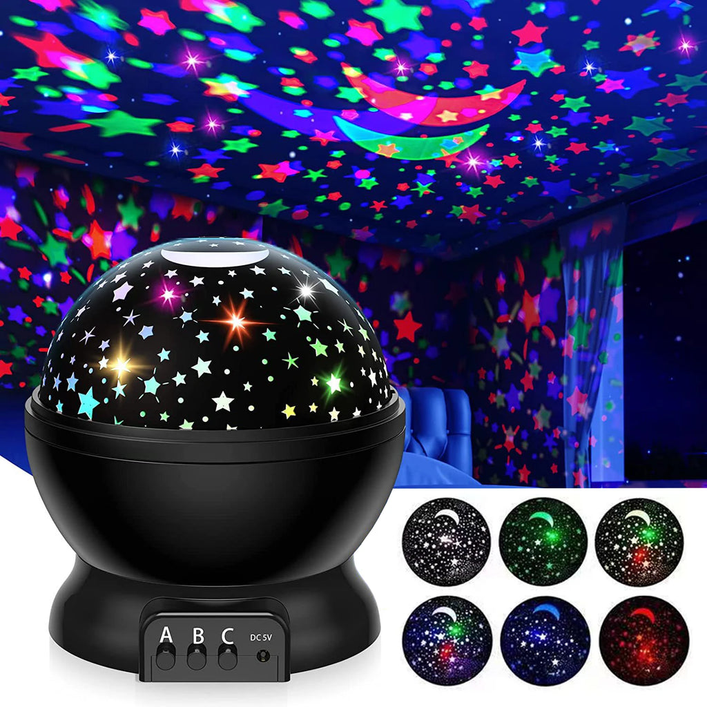 Night Lamp Projector Starry Sky Night Light Projector Baby Lamp Decor Rotating Starry Nursery Moon Galaxy Projector Table Light-Serilas