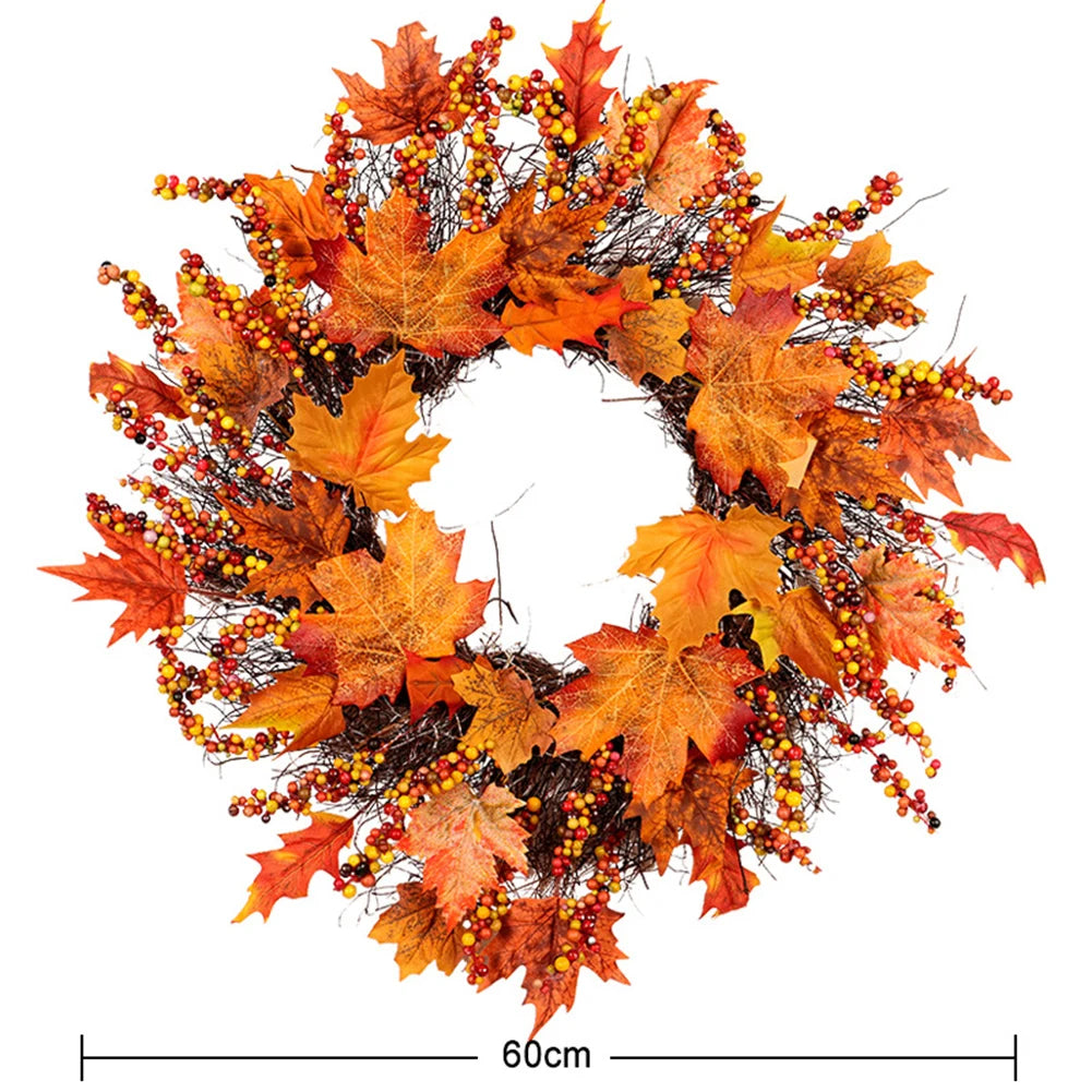 Door Decoration Autumn Decoration Christmas Celebration Weather Resistant Wreath For Seasons Festive Atmosphere-Serilas