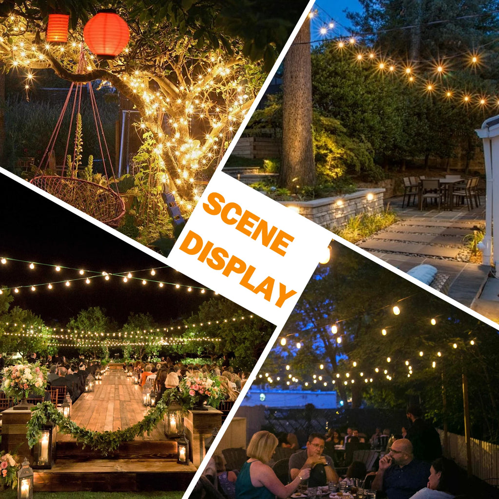 LED S14 String Lights for Outside E27 220V EU PLUG 2W Waterproof Patio Light Dimmable Shatterproof Waterproof Garden Light Decor-Serilas