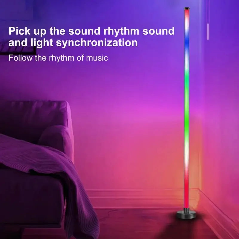 RGB Floor Lamp Modern Floor Lamp Music Sync 10W Standing Floor Lamp Ambient Lighting with App Remote Control for Bedrooms Living-Serilas