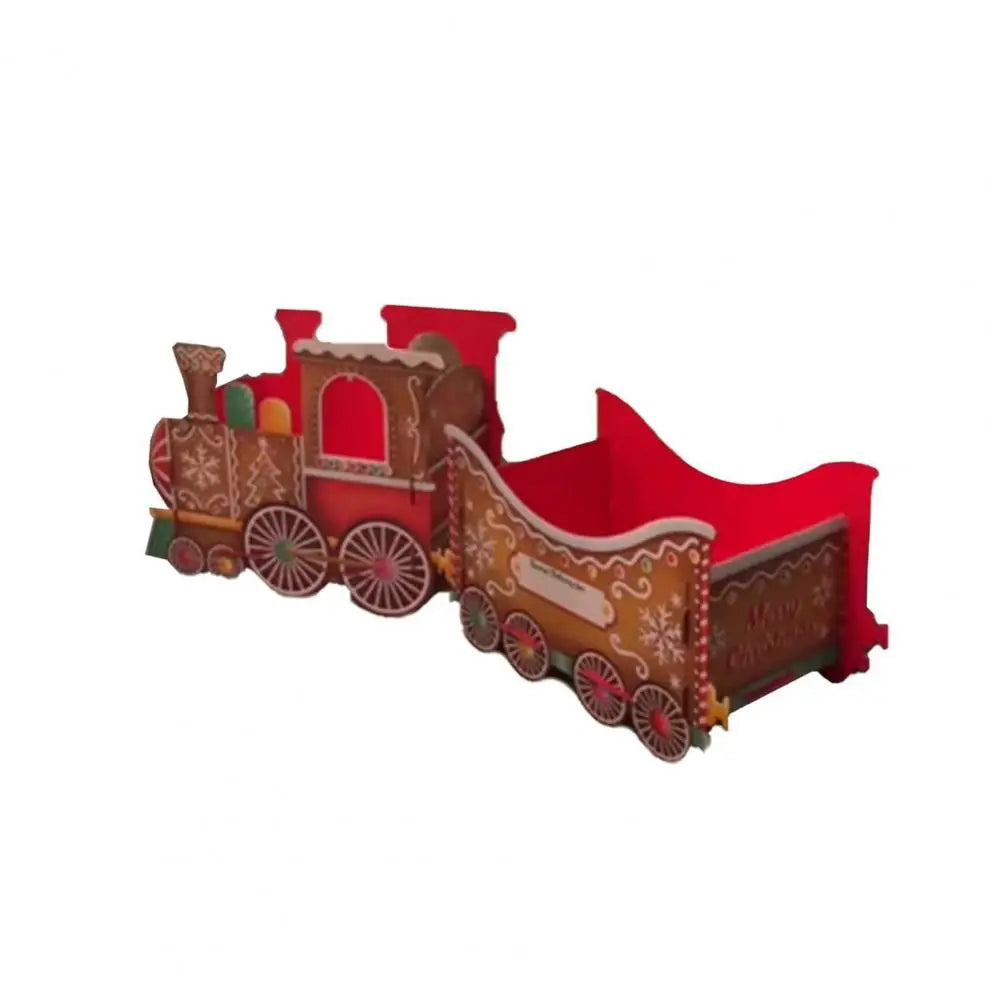 Christmas Gift Train Christmas Train Decoration Festive Christmas Train Toy Set with Santa Gift Boxes Gingerbread Ornaments-Serilas