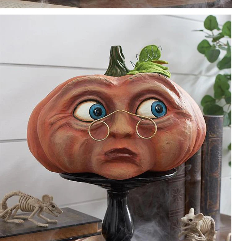 Artificial Pumpkin Statue for Garden Decoration, Pumpkin Face, Monster, Party Decoration, Expression-Serilas