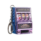 Retro Mini Fruit Machine Keychain Game Winning Best Friend Gift Toy Key Holder Coin Games Console Creative Slot Casino Model-Serilas