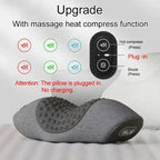 Electric Neck Massage Pillow Heating Vibration Neck Massager Back Cervical Traction Relax Sleeping Memory Foam Spine Support-Serilas