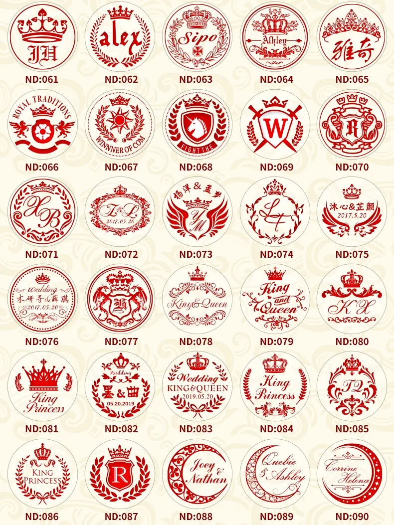 Ornament wreath Name Wedding Customized Wax Stamp Initial stamp,DIY Ancient Seal Retro Stamp,Personalized designVintage Wax Seal-Serilas