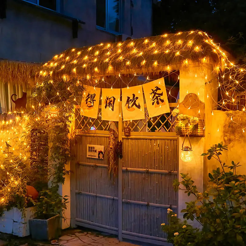 4x6M 3x3M Christmas Garlands LED String Christmas Net Lights Mesh Fairy Xmas Party Garden Wedding Decoration Curtain Light-Serilas