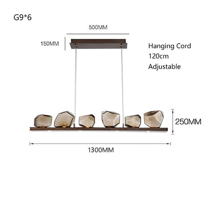 RockLume™ Modern Glass Pendant Chandelier