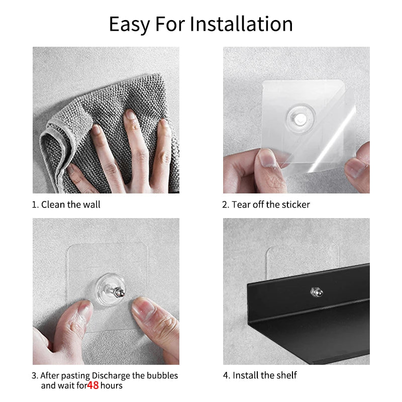 Floating Bathroom Shelves Without Drilling Storage Wall Rack Home Organizer Ledge Hardwares Cabinet Kitchen Accessories Toilet-Serilas