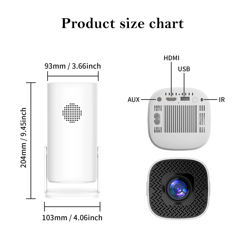 P30 Smart Mini Projector Android 11 WiFi6 Support 4K 1080P BT5.0 Projector 1280*720P Home Cinema Portable Projector-Serilas