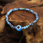 Multicolor Crystal Beaded Elastic Bracelets for Women Boho Jewelry Evil Eye Charm Bracelet Female Girl Gifts Wholesale-Serilas