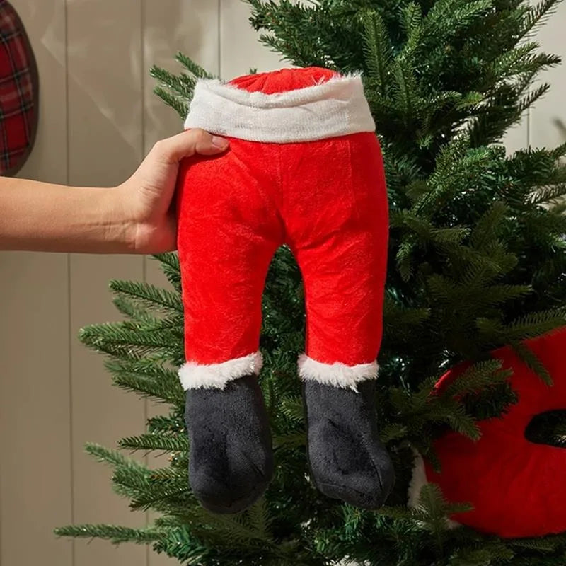 Christmas Tree Decoration Plush Door Decoration Santa Elf Legs Decoration Home Hanging Ornaments Children Gift Surprise Supplies-Serilas