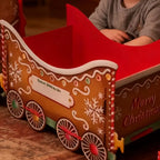 Christmas Gift Train Christmas Train Decoration Festive Christmas Train Toy Set with Santa Gift Boxes Gingerbread Ornaments-Serilas