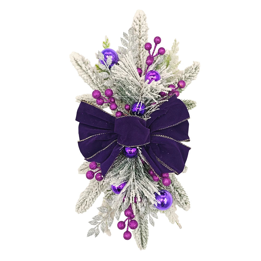 Christmas Staircase Decoration Wreath DIY Indoor Outdoor Garland Decoration With LED Decoration Prop Evening Party Dress Up Prop-Serilas