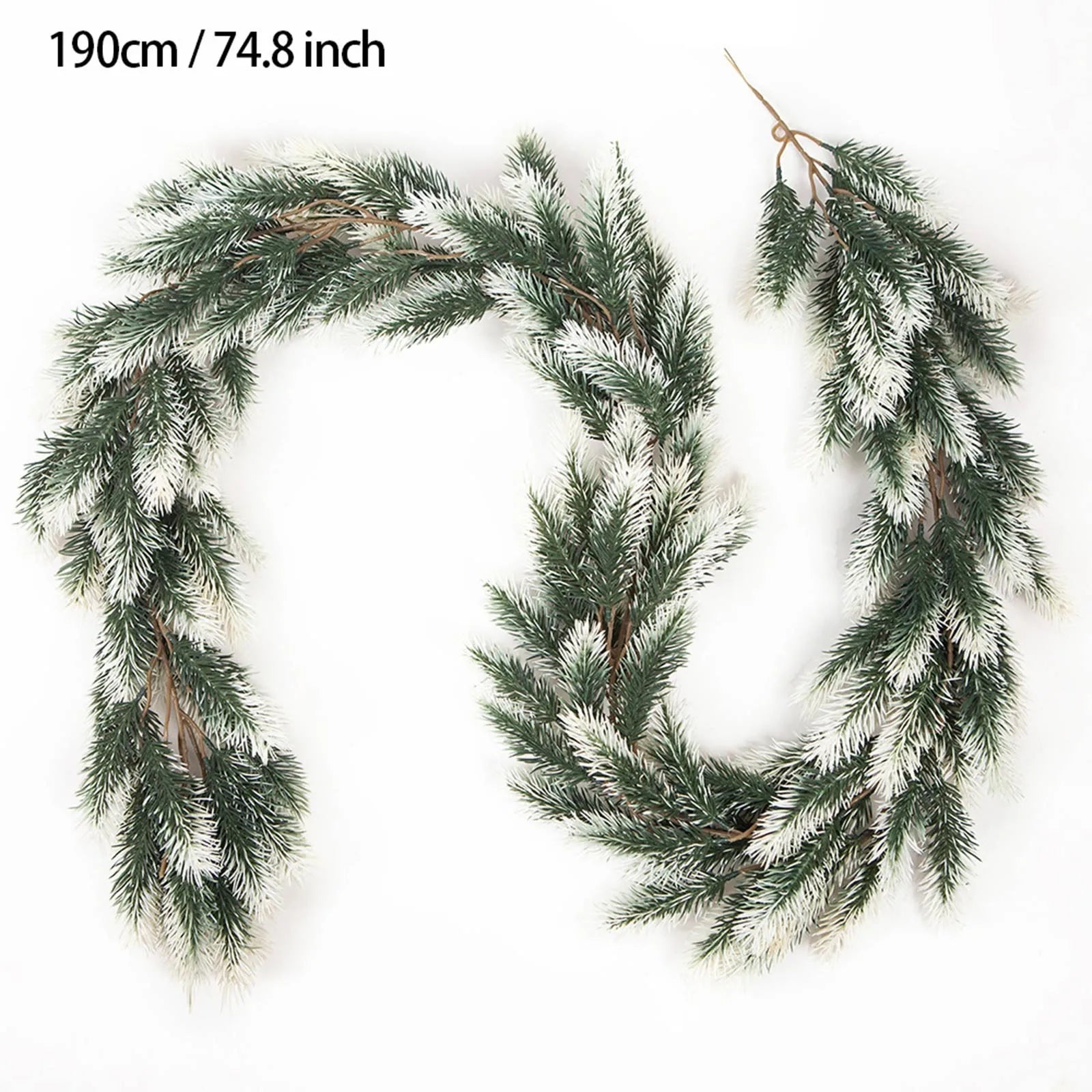 Christmas Garland Artificial Pine Garland For Outdoor Or Indoor Garden Green Fireplaces Holiday Party Decorations 1.8/1.9/2.7m-Serilas