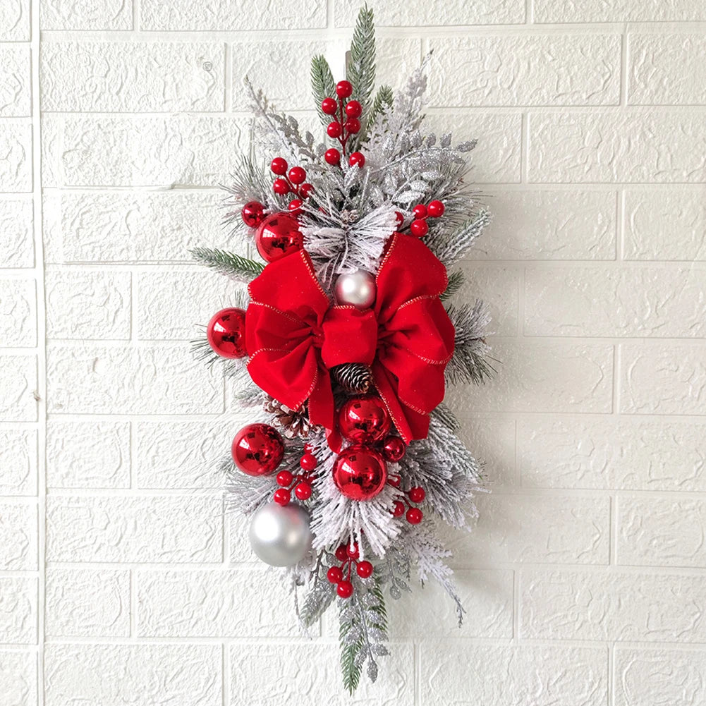 Christmas Staircase Decoration Wreath DIY Indoor Outdoor Garland Decoration With LED Decoration Prop Evening Party Dress Up Prop-Serilas