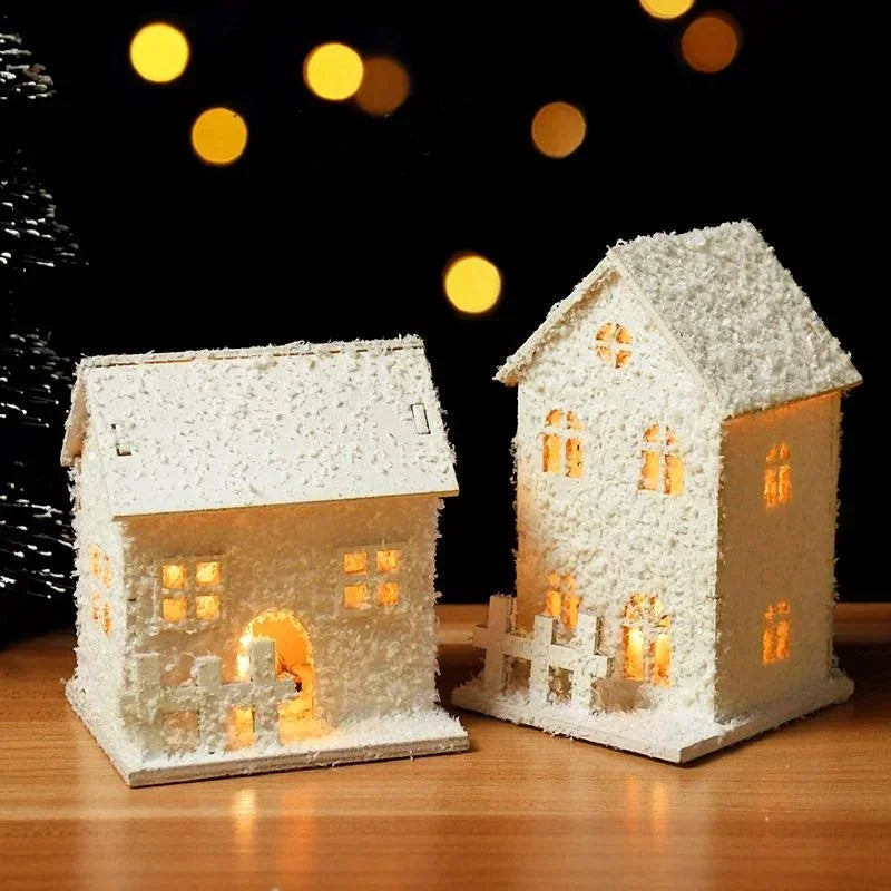 Christmas Decoration with LED Lights Snowflakes Shining and Christmas Decorations for A Small House-Serilas