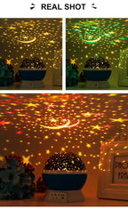 Night Lamp Projector Starry Sky Night Light Projector Baby Lamp Decor Rotating Starry Nursery Moon Galaxy Projector Table Light-Serilas