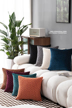 Pillow Cover Cut Velvet Geometric Creative Decoration Cushion Cover 45x45-Serilas