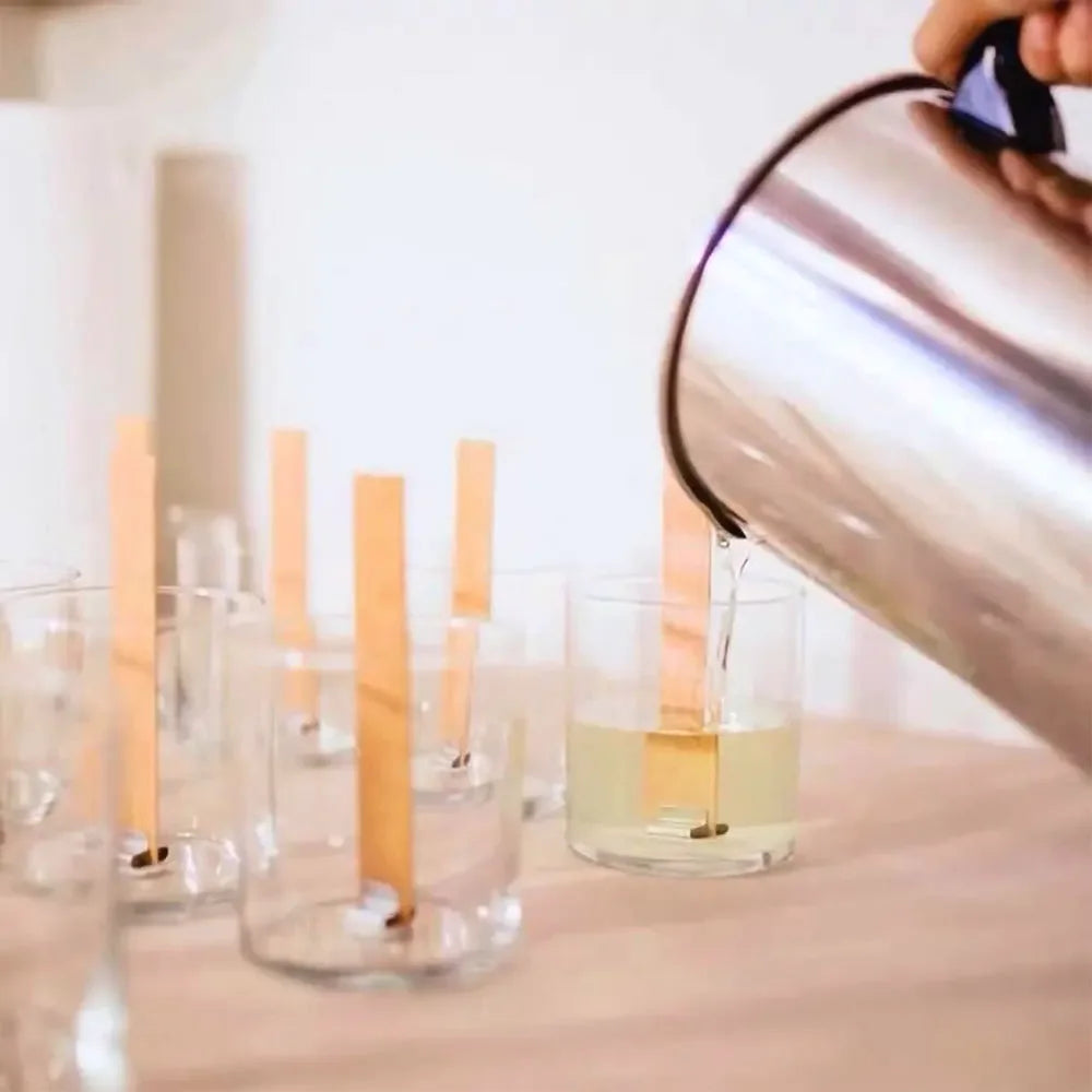 100Pcs Wooden Wick Stick with Base Candle Making Tools Multi Size Candlewick for Scented Candles Wedding Decor DIY Birthday Gift-Serilas