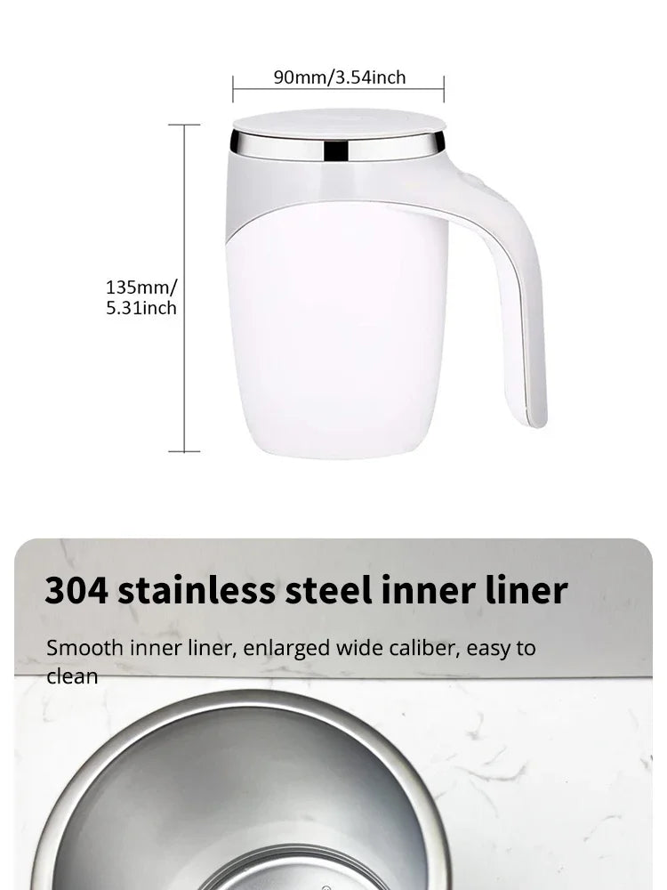 1PC Portable Smart Automatic Magnetic Stirring Cup Rechargeable Stainless Steel Lazy Rotating Mug Stirring Cup Drinking Tools-Serilas