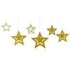 Rose Gold Hollow Star Paper Garlands Banner Hanging for Wedding Christmas Decorations Kids Birthday Party Supplies Baby Shower-Serilas