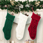 Large Christmas decorations Christmas stocking gift bag Knitted Christmas pendant Cross border woolen Christmas stocking-Serilas